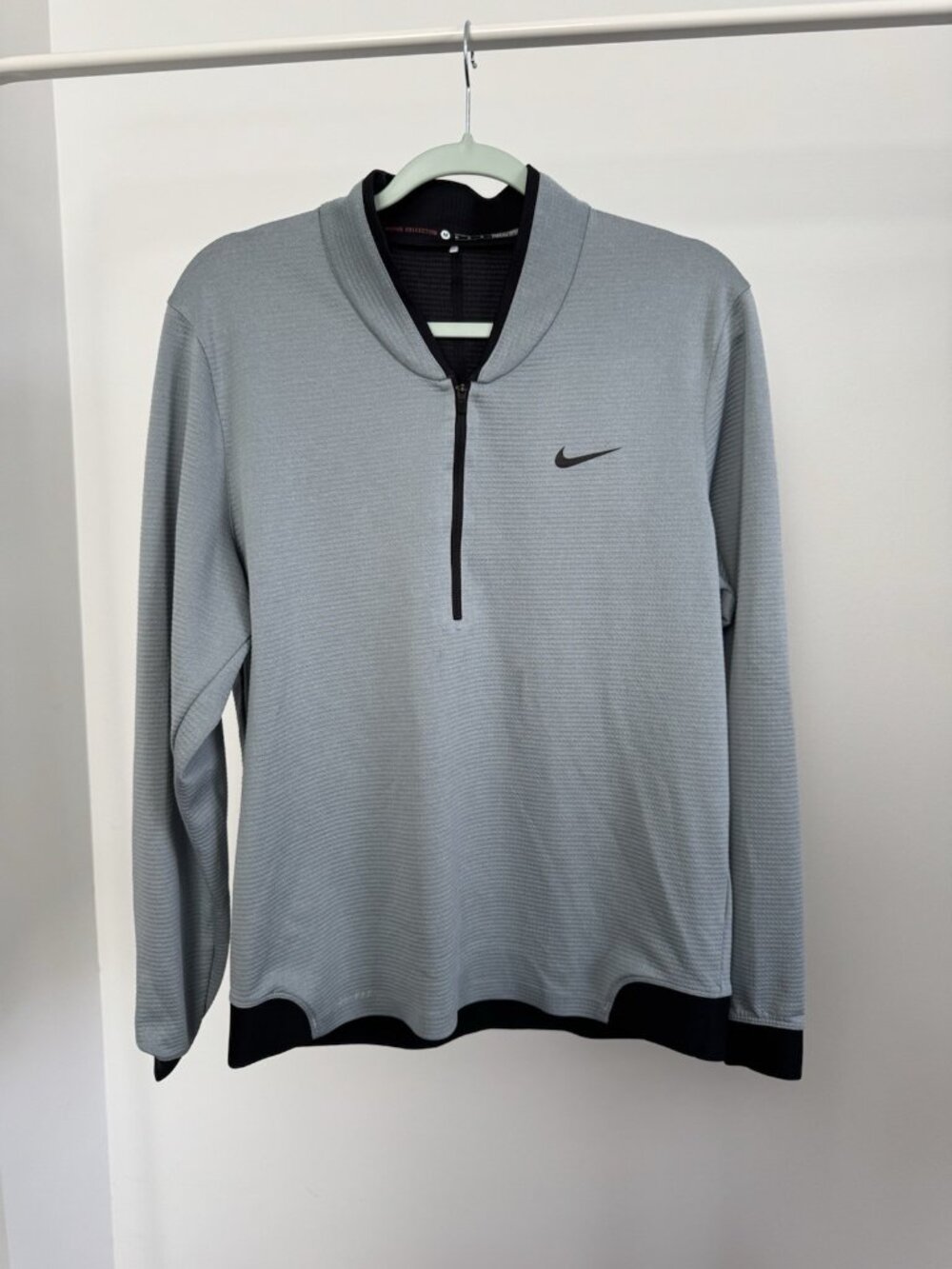 Nike Tiger Woods Vintage Golf Quarter Zip Pullover Men's Medium Gray Black